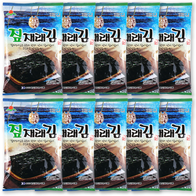 짚재래김 25g X 10봉/ 39번 중매인 돌김 전장김 아주 고소하고 맛있는 조미돌김, 10개