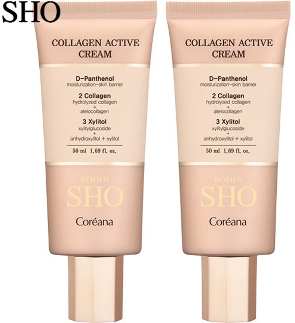 로댕쇼 엑티브 보습 콜라겐 영양 크림, 2개, 50ml