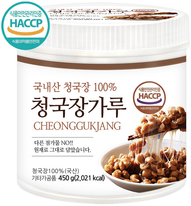 푸른들판 국산 콩 100% 고소한 청국장 분말 가루 발효 식품 HACCP 인증 짜지않고 거부감없는, 1개, 450g