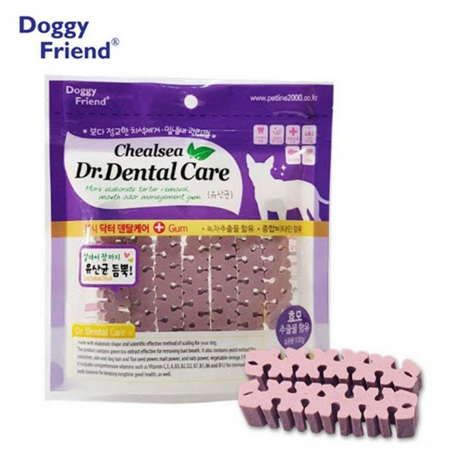 [목마켓]장튼튼 애견 유산균 덴탈껌 100g 강아지 치아 관리 구취 외출 건강 치석제거 먹는양치 개껌, 상세페이지 참조, 1개