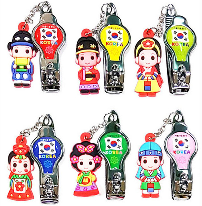 한국전통캐릭터 컬러태극 미니 손톱깎이 (10개) 한국전통기념품 공예품 외국인선물추천 민예품 외국유학생 홈스테이선물 Korean souvenir nail clipper, 1세트