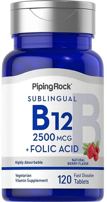 비타민 B12 2500 mcg 고함량 고용량 120정 4개월 베리향 엽산 Vitami, 1개 - 쿠팡