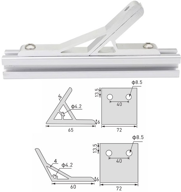 2개 60도 4080 시리즈 알루미늄 압출 앵글 브래킷(40mm x 프로파일용), 01 2pcs 60 and 120deg, 01 for 4080