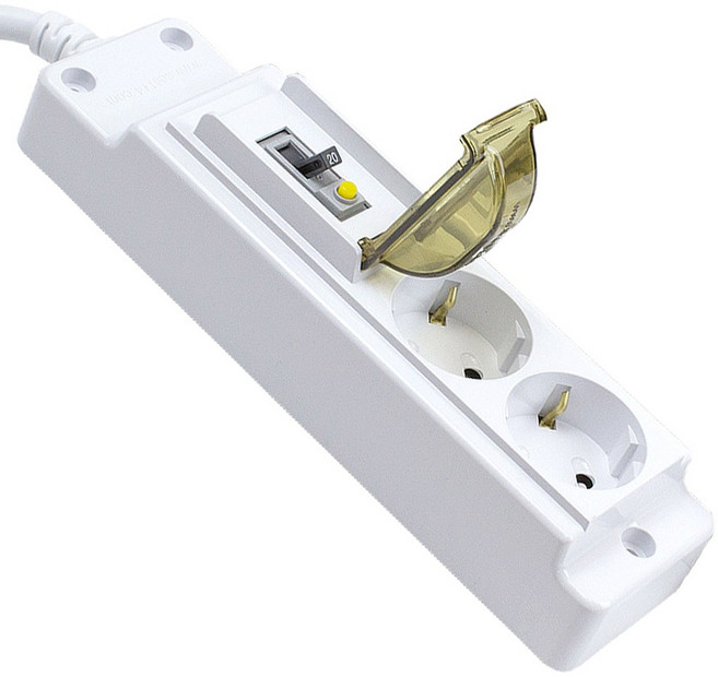 현대 가정용 사무용 에어컨 난방기 고전력 2구 누전차단 고용량 멀티탭, 1개, 화이트, 3m