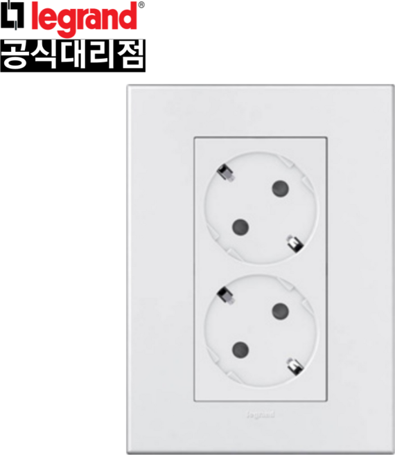 르그랑 아테오 2구 콘센트 화이트 국내형, 1개