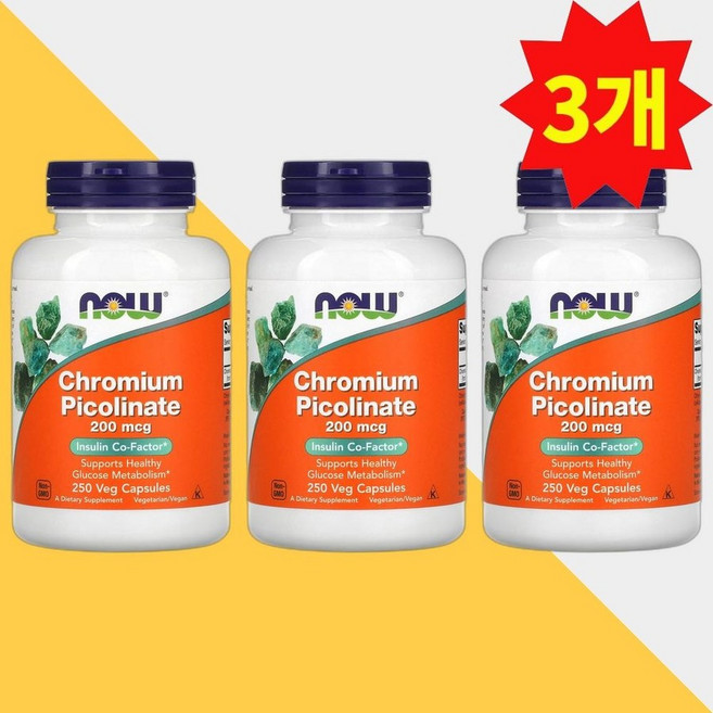 나우푸드 크로뮴 피콜리네이트 Chromium Picolinate 250정 3개
