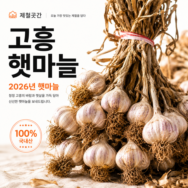 26년 국내산 고흥 햇마늘 통마늘 소 반접, 1개, 소(반접)