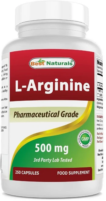 Best Naturals L-아르기닌 500mg 250 캡슐 (250개입 (2개입)), 1세트, 250정 - 쿠팡