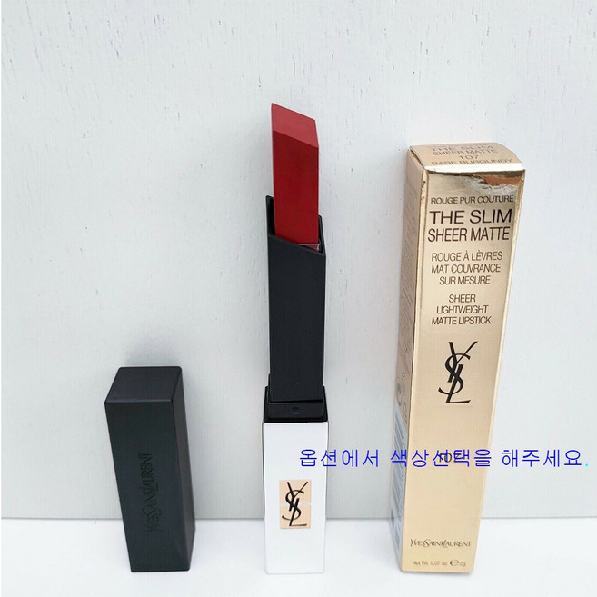 입생로랑 루쥬 쀠르 꾸뛰르 더 슬림 쉬어 마뜨 (색상선택), 1개, 107 Bare Burgundy
