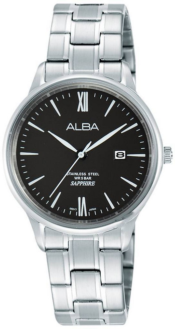 ALBA 雅柏 時尚東京石英女錶 黑x銀 30mm 藍寶石鏡面 5氣壓防水