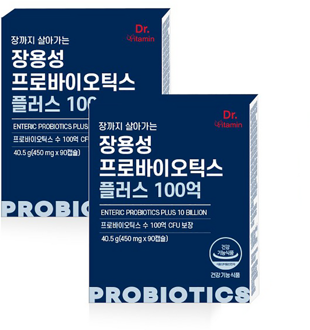 [닥터비타민] 장까지살아가는 장용성 프로바이오틱스 플러스 100억 90캡슐 2박스, 450g, 90정