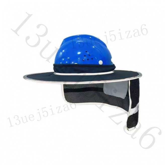 工地安全帽 夏季遮陽透氣防曬, 黑色全包式鬆緊帽檐, 1個