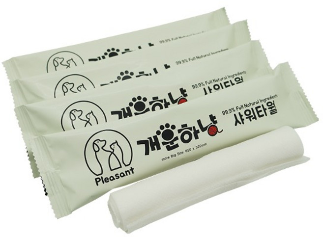 개운하냥 물없이 사용하는 강아지 고양이 목욕 샤워 타월 대형, 3세트, 10개입