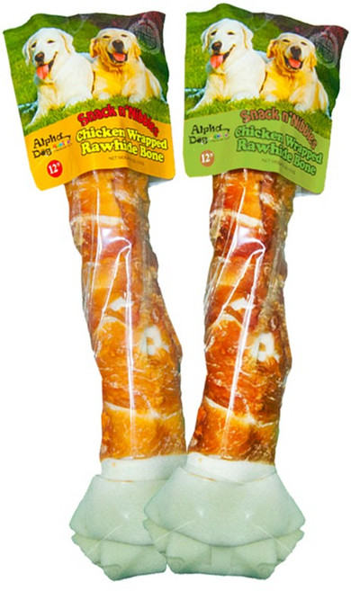 알파독 12인치(30cm) 초대형견껌, 2개, 닭고기