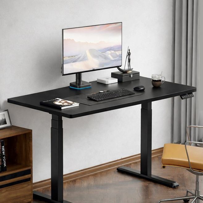 엔산마운트 NMD1 듀얼모터 올컬러 라운드상판 모션데스크 전동 높이조절 책상 1600x800, 라운드 올컬러 상판 블랙