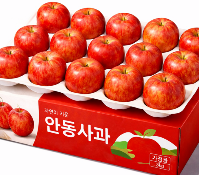 [산지특판] 안동 꿀사과 가정용 중대과 햇부사, 1개, 10kg