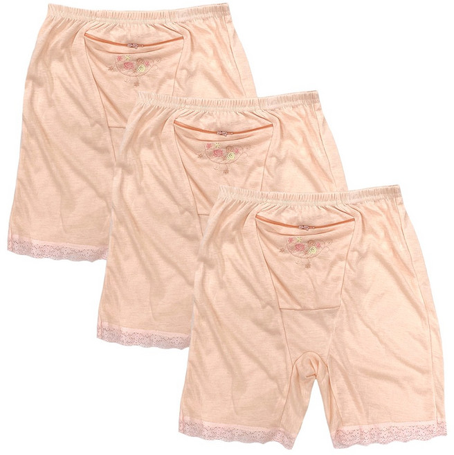 이너라인 할머니 지퍼 속바지 정말 편한 면 시지브 3매