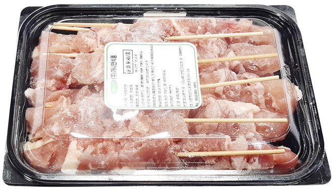 가나안식품 순살 닭꼬치 중 파닭 껍질 목살 염통 꼬치 숯불 구이 캠핑음식, 800g, 1개