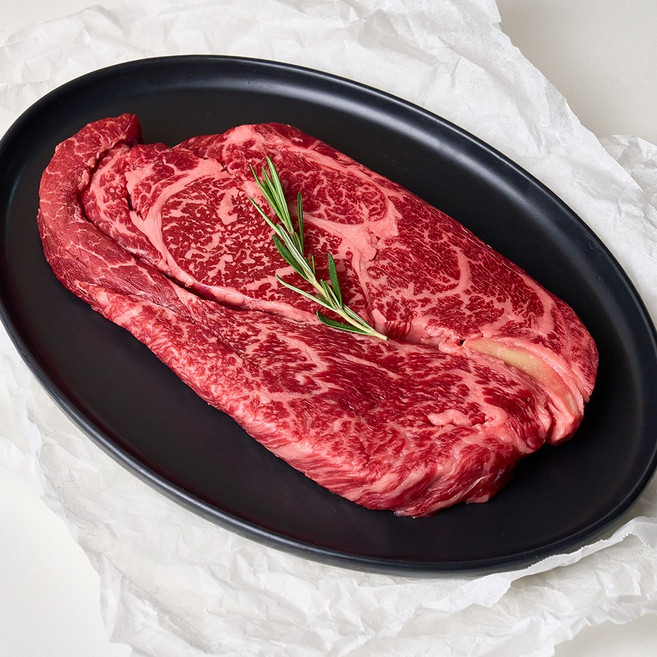 [한우이츠] 한우 1++ 등심 스테이크 소고기 캠핑 바베큐, 1개, 300g