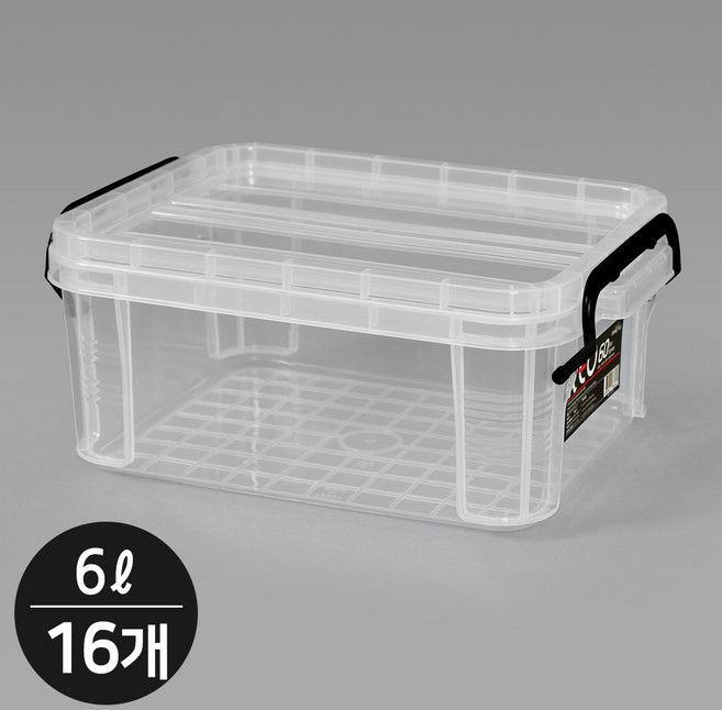 지오리빙 레오박스 다용도정리함 리빙박스 수납 공간 정리함, 투명, 16개