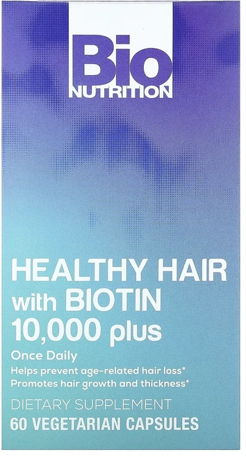 Bio Nutrition 바이오틴 10000 플러스와 함께하는 건강한 모발 베지 캡슐 60정, BioNutrition바이오틴10000플러스와함께하는건, 1개 - 쿠팡