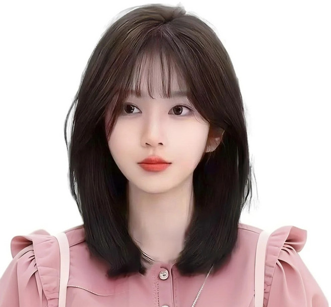 지비킹 여자정수리 앞머리 부분 가발 인모100% 수제가발, 모카브라운, 1개