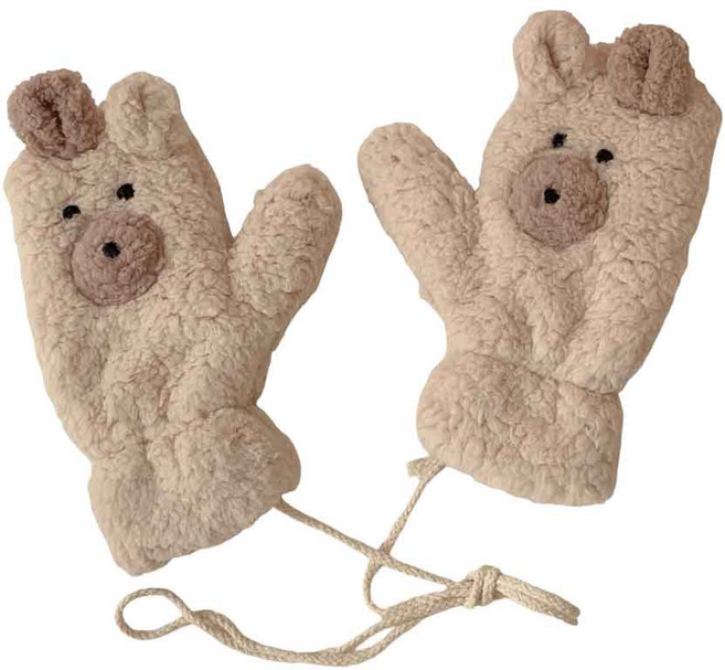 리빙미 남녀공용 따뜻한 곰돌이 손모아 엄지 장갑 겨울