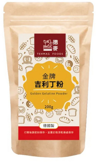 德麥 金牌吉利丁粉 德國製烘焙原料, 200G, 1個