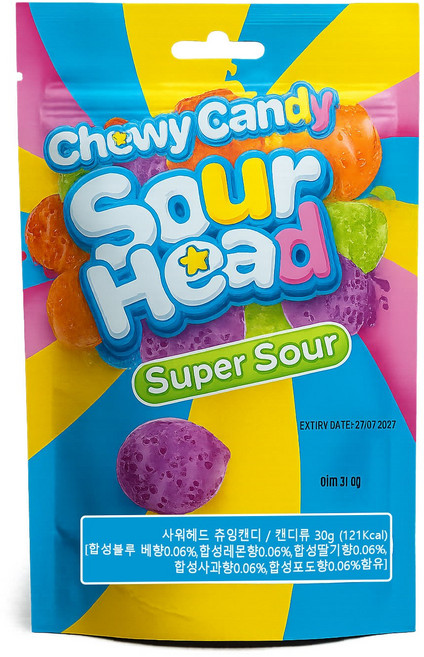 사워헤드 츄잉캔디 30g, 12개