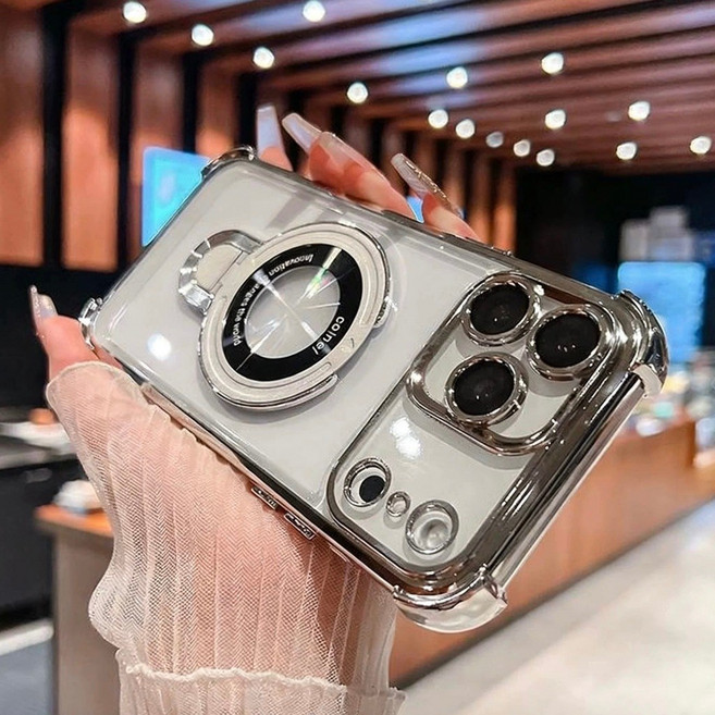 colnel 適用 iPhone 手機殼 U型超薄支架, 銀色,iPhone13