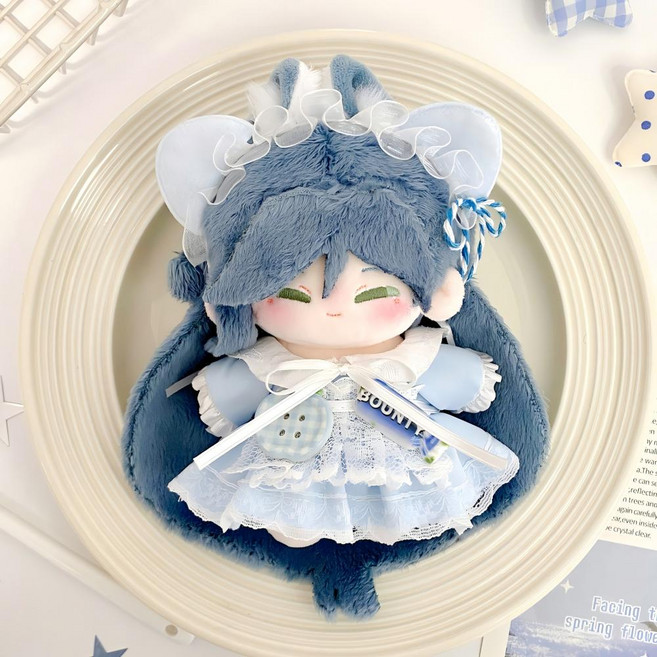 비비드칙 10cm 해성형 몸체 로리타 솜인형옷 3 세트, 1세트, 푸른 색