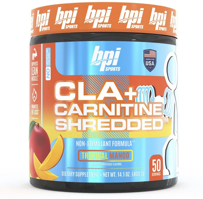 비피아이스포츠 CLA + 카르니틴 슈레디드 트로피컬 망고, 1개, 400g - 쿠팡
