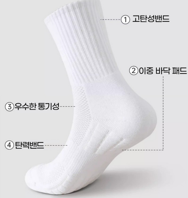 마라톤 대회준비 양발 발목보호 쿠션 기능성 마라톤 런닝 스포츠 양말 10p세트, 10세트, 화이트