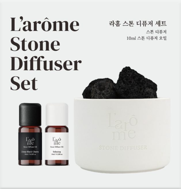 라홈 스톤 디퓨저 세트, 포레스트가든, 10ml, 3개