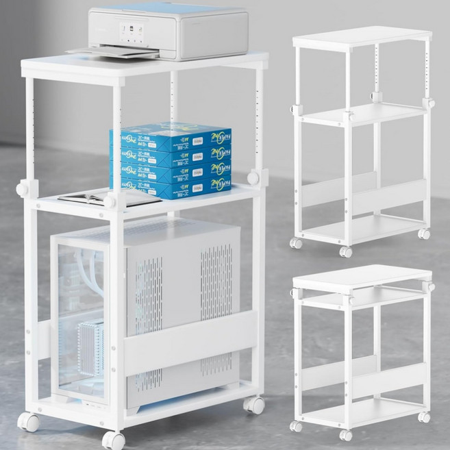 JSUSUJ 본체 선반 데스크 확장 사이드 테이블 DIY 가능 높이 조절, 흰색