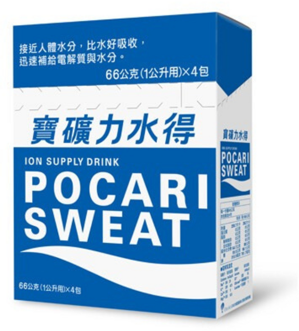 寶礦力水得 Pocari Sweat 粉末 電解質補充 (66公克 X 4包), 264g, 1套