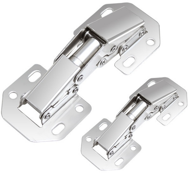 免打孔櫥櫃鉸鏈：青蛙鉸鏈、輕鬆安裝, 1個, 4寸（液壓緩衝）