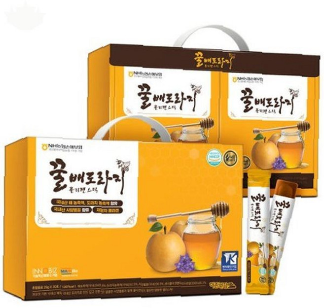 가루 물 차 도라지 꿀 개별포장 따뜻한 간편 스틱 배 분말 음료 30p, 1개