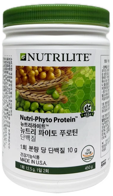 암웨이 뉴트리 파이토 푸로틴 450g + 휴대용 물티슈 선물 - 쿠팡
