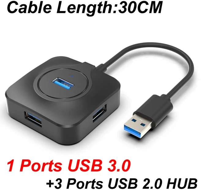케이블 길이 30CM/1M/2M 4 포트 USB 3.0/2.0 허브 PC 노트북 마우스 키보드 하드 디스크 플래시 전화 용 5G