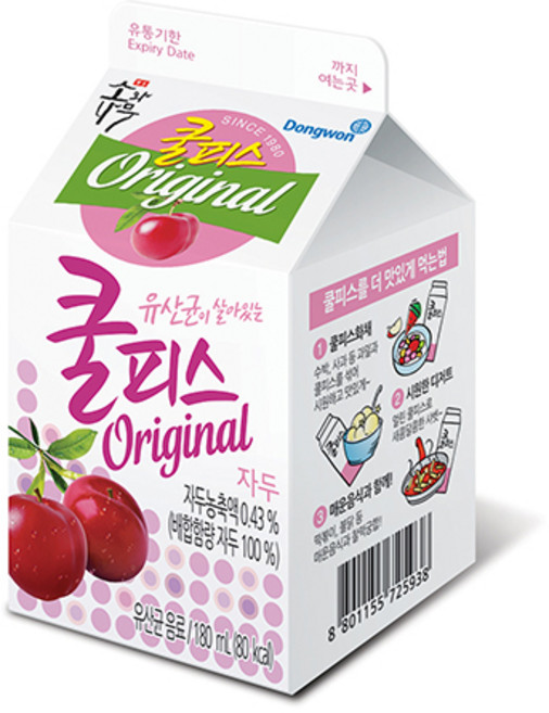 동원 소와나무 쿨피스 자두, 180ml, 50개