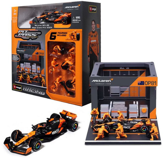 브라고 F1 모형 포뮬러레이싱 피트 패스 맥라렌 Team MCL38 81번 크루 피규어 조립 피트스탑, 1개