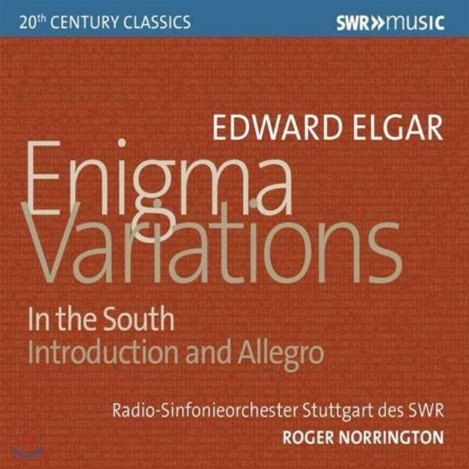[CD] Roger Norrington 엘가: 수수께끼 변주곡 남국에서 외 (Elgar: Enigma Variations Op. 36 In the South Op. 50)