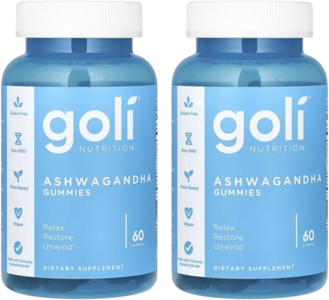 2개 Goli 골리 Ashwagandha 아슈와간다 아쉬와간다 아쉬아간다 300mg 구미젤리 60정