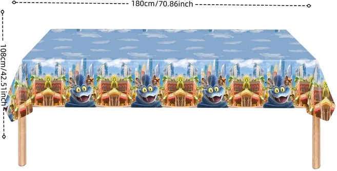 올스토어 주토피아 테이블보 생일 파티 장식 일회 커버 주디 품, 04 2pcs, 03 tablecloth