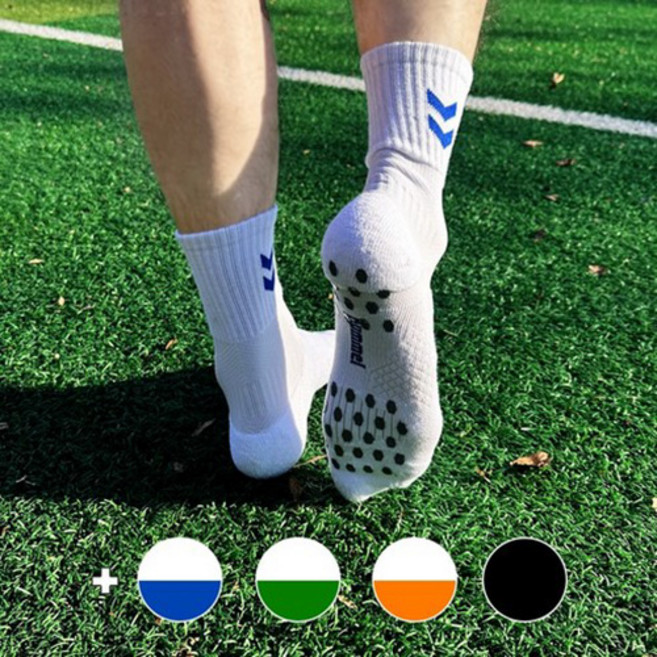 험멜 HMS-176 양말-논슬립양말-축구양말-축구스타킹 26호, 화이트/검, 1개