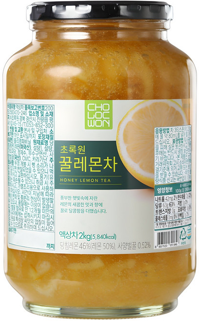 초록원 꿀레몬차, 2kg, 1개입, 1개