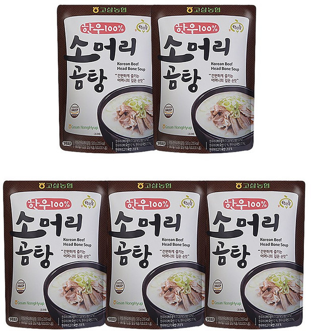 착한들 한우소머리곰탕, 500g, 5개