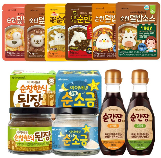 아이배냇 덮밥소스6종 순간장2종 된장 소금 세트 아가세이프, 1세트, 960g, 덮밥소스6종+간장(국물용+비빔용)+소금+된장