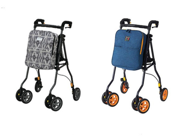 【海夫健康生活館】LZ WITHONE 銀髮族 健行車W, 圖騰灰